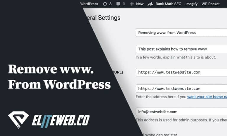 remove www from wordpress url and redirect